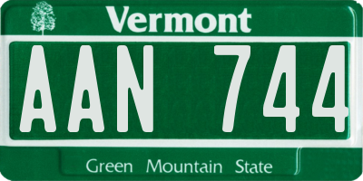 VT license plate AAN744