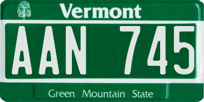 VT license plate AAN745