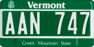 VT license plate AAN747