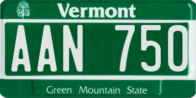 VT license plate AAN750