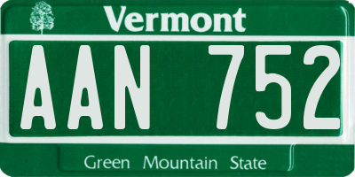 VT license plate AAN752