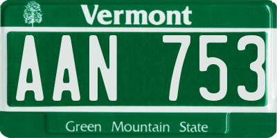 VT license plate AAN753