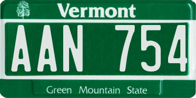 VT license plate AAN754