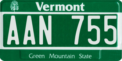 VT license plate AAN755