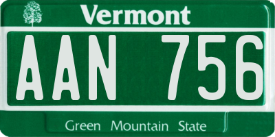 VT license plate AAN756