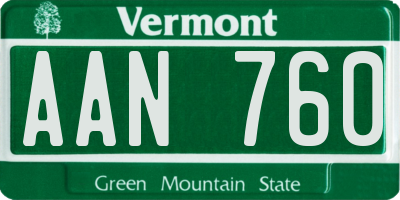 VT license plate AAN760