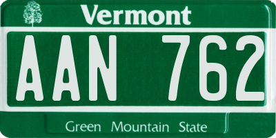 VT license plate AAN762