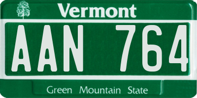 VT license plate AAN764