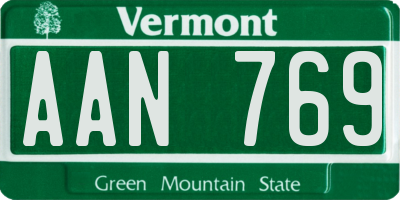 VT license plate AAN769