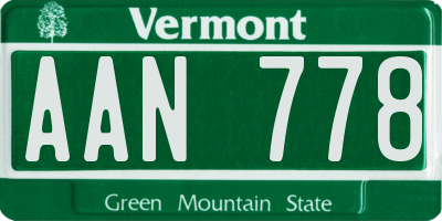 VT license plate AAN778