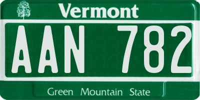 VT license plate AAN782