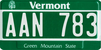 VT license plate AAN783