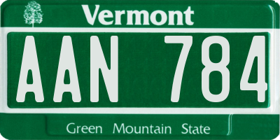 VT license plate AAN784