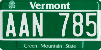 VT license plate AAN785