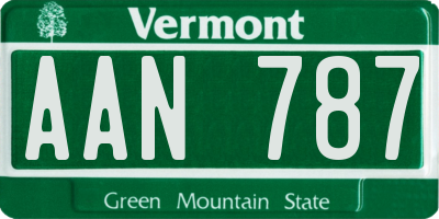 VT license plate AAN787