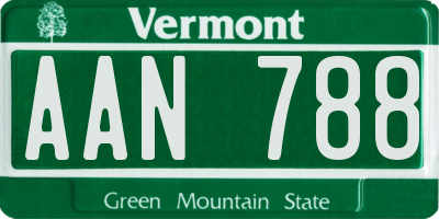 VT license plate AAN788