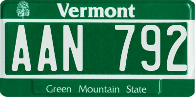 VT license plate AAN792