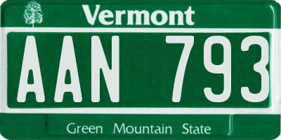 VT license plate AAN793