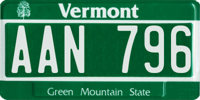 VT license plate AAN796