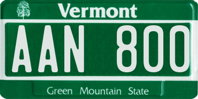 VT license plate AAN800