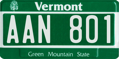 VT license plate AAN801