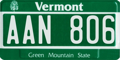 VT license plate AAN806