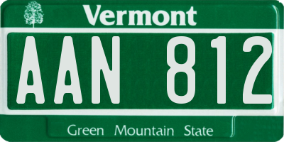 VT license plate AAN812