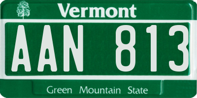 VT license plate AAN813