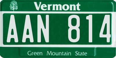VT license plate AAN814
