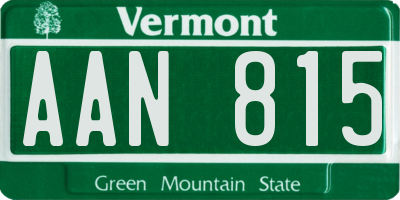 VT license plate AAN815