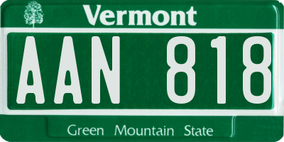 VT license plate AAN818