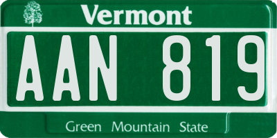 VT license plate AAN819