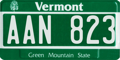 VT license plate AAN823