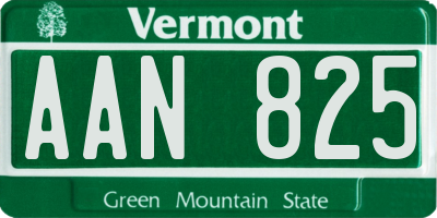 VT license plate AAN825