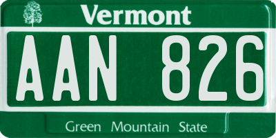 VT license plate AAN826