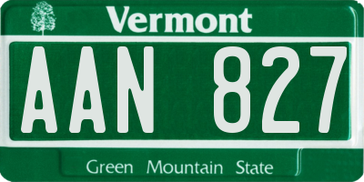 VT license plate AAN827