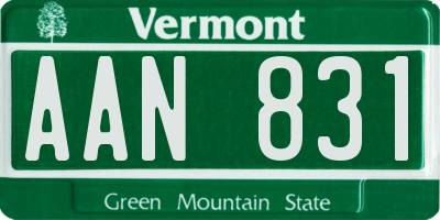 VT license plate AAN831