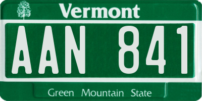 VT license plate AAN841