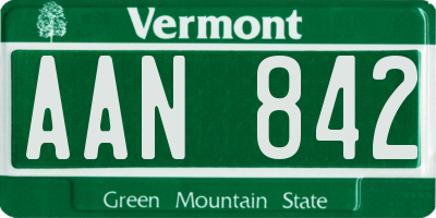 VT license plate AAN842