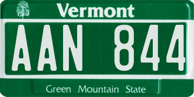 VT license plate AAN844