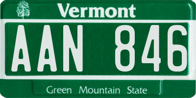 VT license plate AAN846