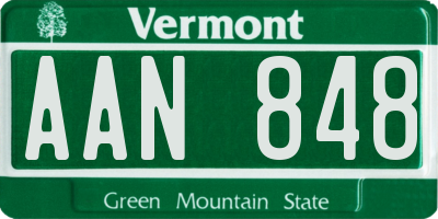 VT license plate AAN848