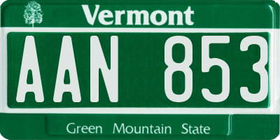 VT license plate AAN853