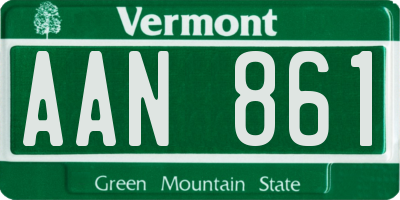 VT license plate AAN861