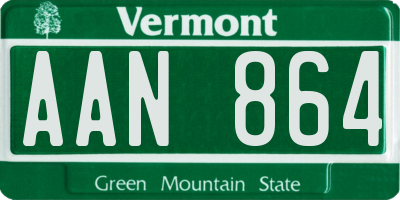 VT license plate AAN864