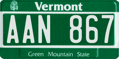 VT license plate AAN867