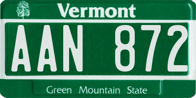 VT license plate AAN872