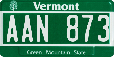 VT license plate AAN873