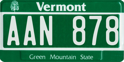 VT license plate AAN878