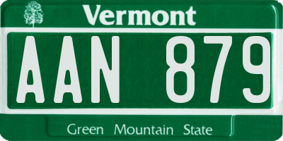 VT license plate AAN879